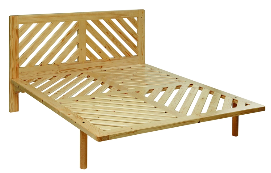 Letto legno massello doghe diagonali - La Casa Econaturale