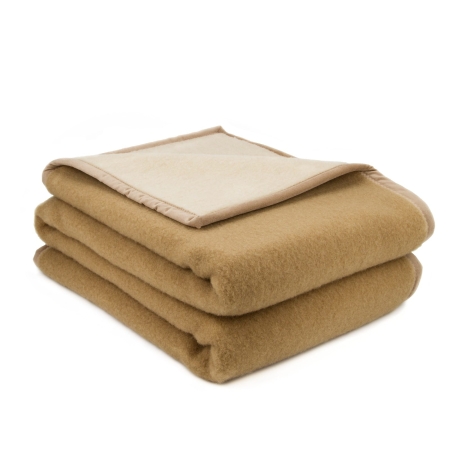 coperta lana Provence Brun de vian Tiran camoscio/miele